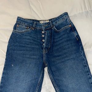 Free People Split Bell Bottom Button Jeans